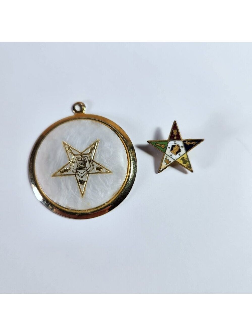 Vintage Masonic Order of the Eastern Star Pendant and Pin Freemason